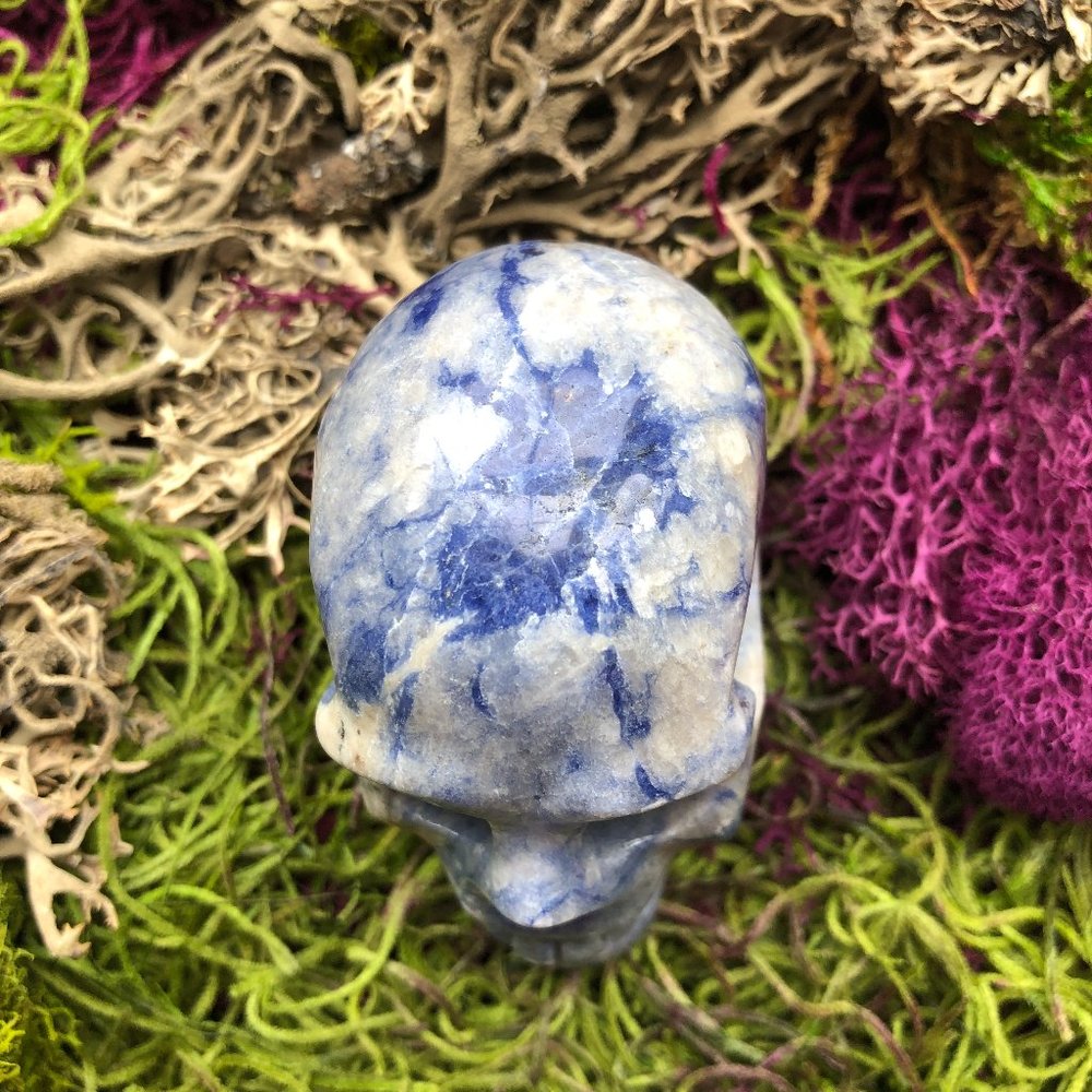 Sodalite Skull blue and white crystal skull - Picture 9 of 12
